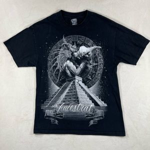 Aztec Ancestral Warrior Tee Mens T-Shirt Sz Large Adult Size DGA s Double Sided